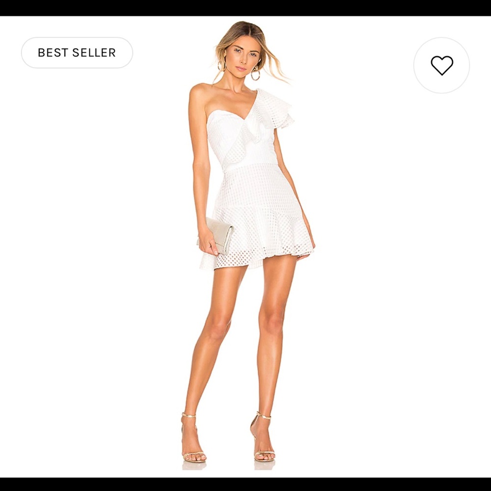 White Amanda Uprichard one shoulder dress